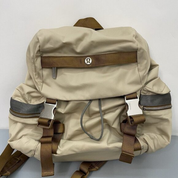 lululemon athletica Handbags - Lululemon Wunderlust Mini Backpack 14L Water Resistant Nylon Tan Khaki